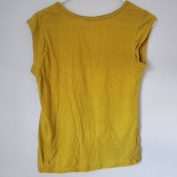 Anthropologie Meadow Rue Mustard Yellow Tie Waist Tank Top - Picture 2 of 3